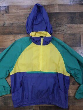 Jac in the Sac by Mighty Mac Mens Large Vintage 80s Colorblock Windbreaker